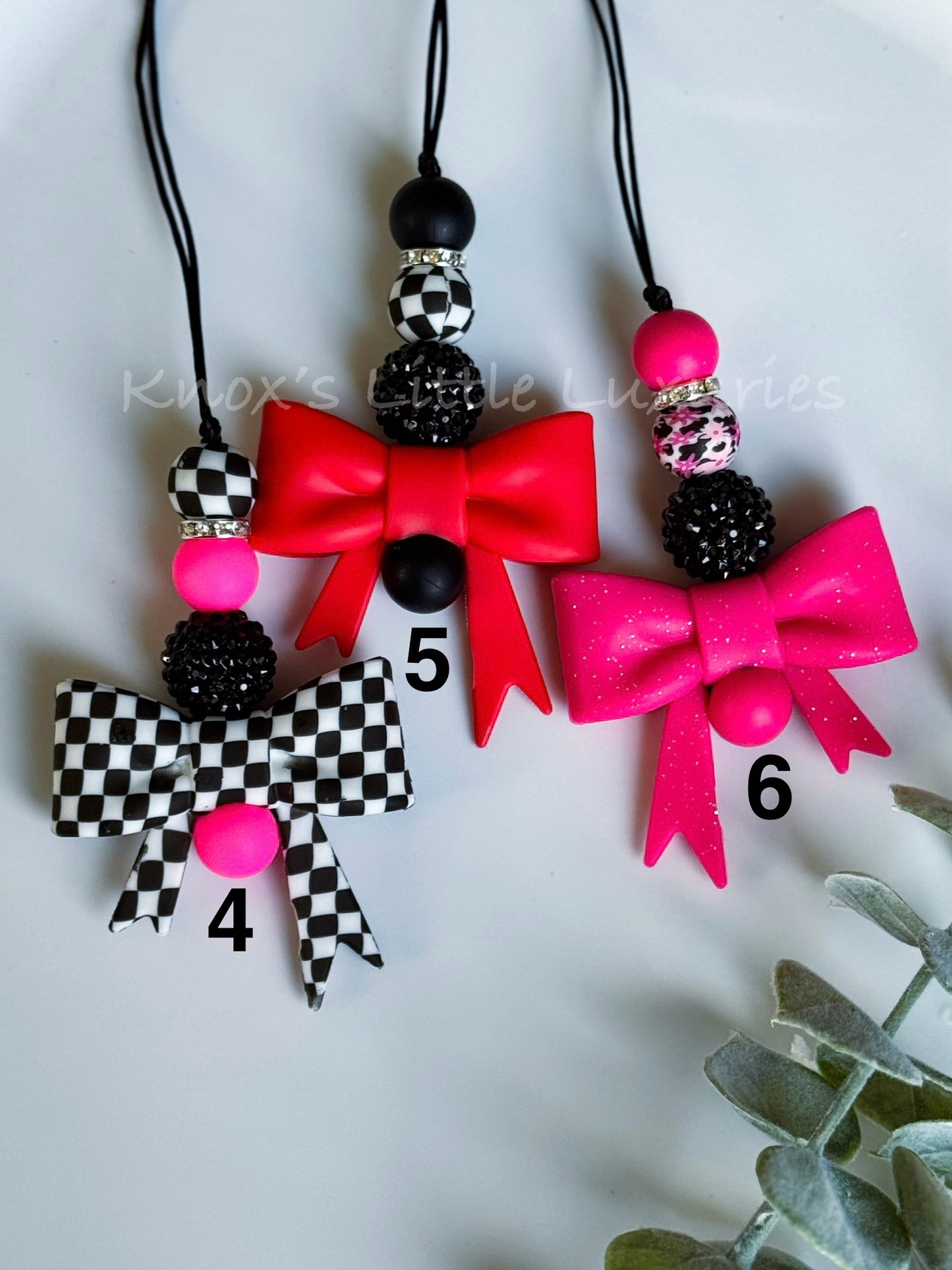 Bow Rear View Mirror Charm