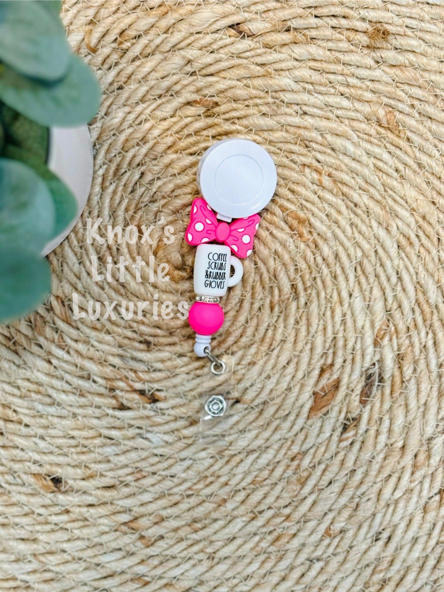 Neon Pink Nurse Mug Badge Reel