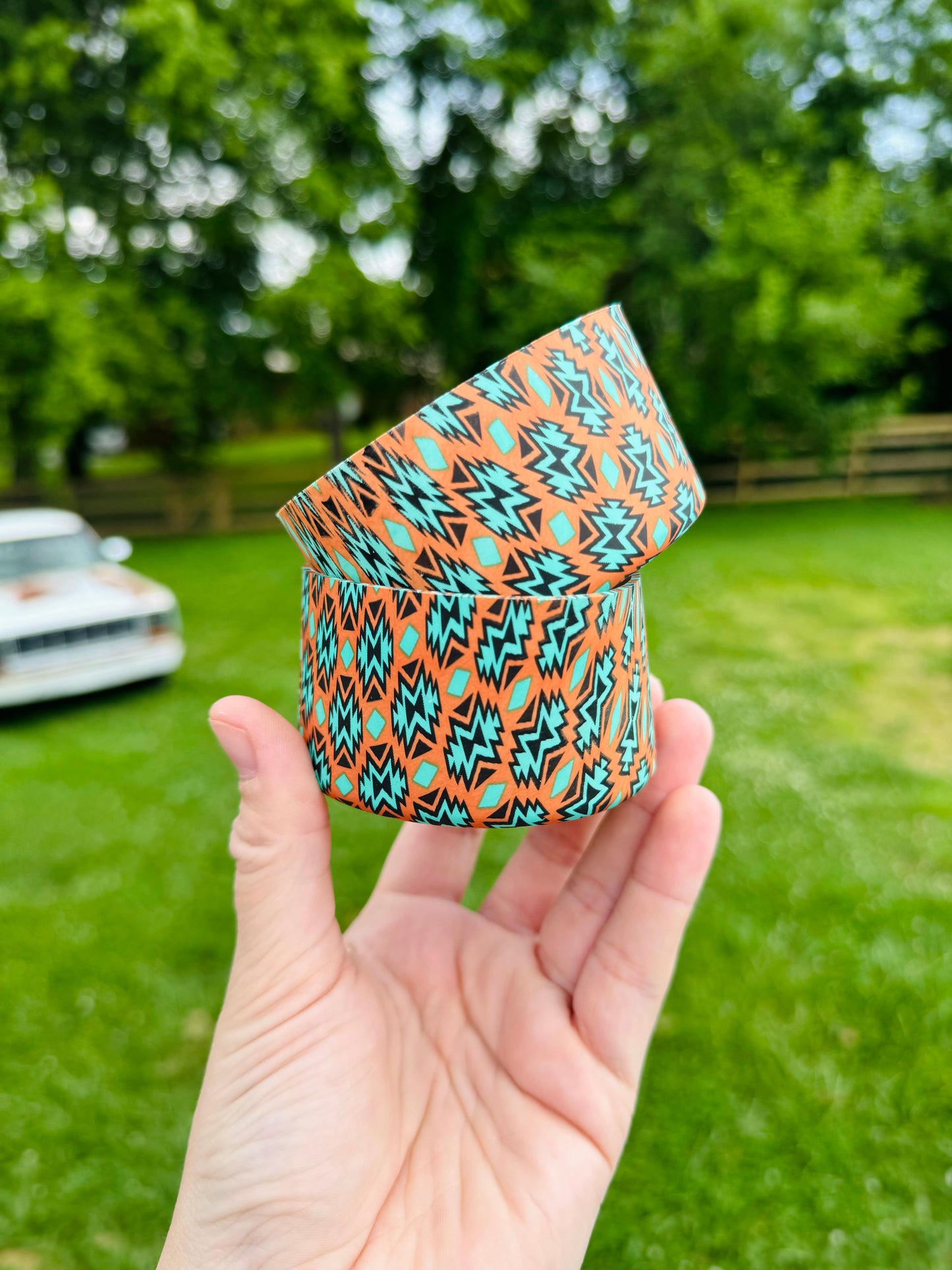 Teal & Rust Aztec Tumbler Boot