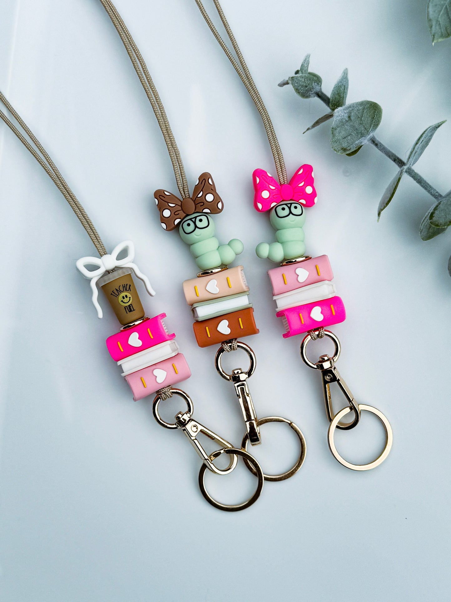 Teacher Lanyard With Bookworms or Mug
