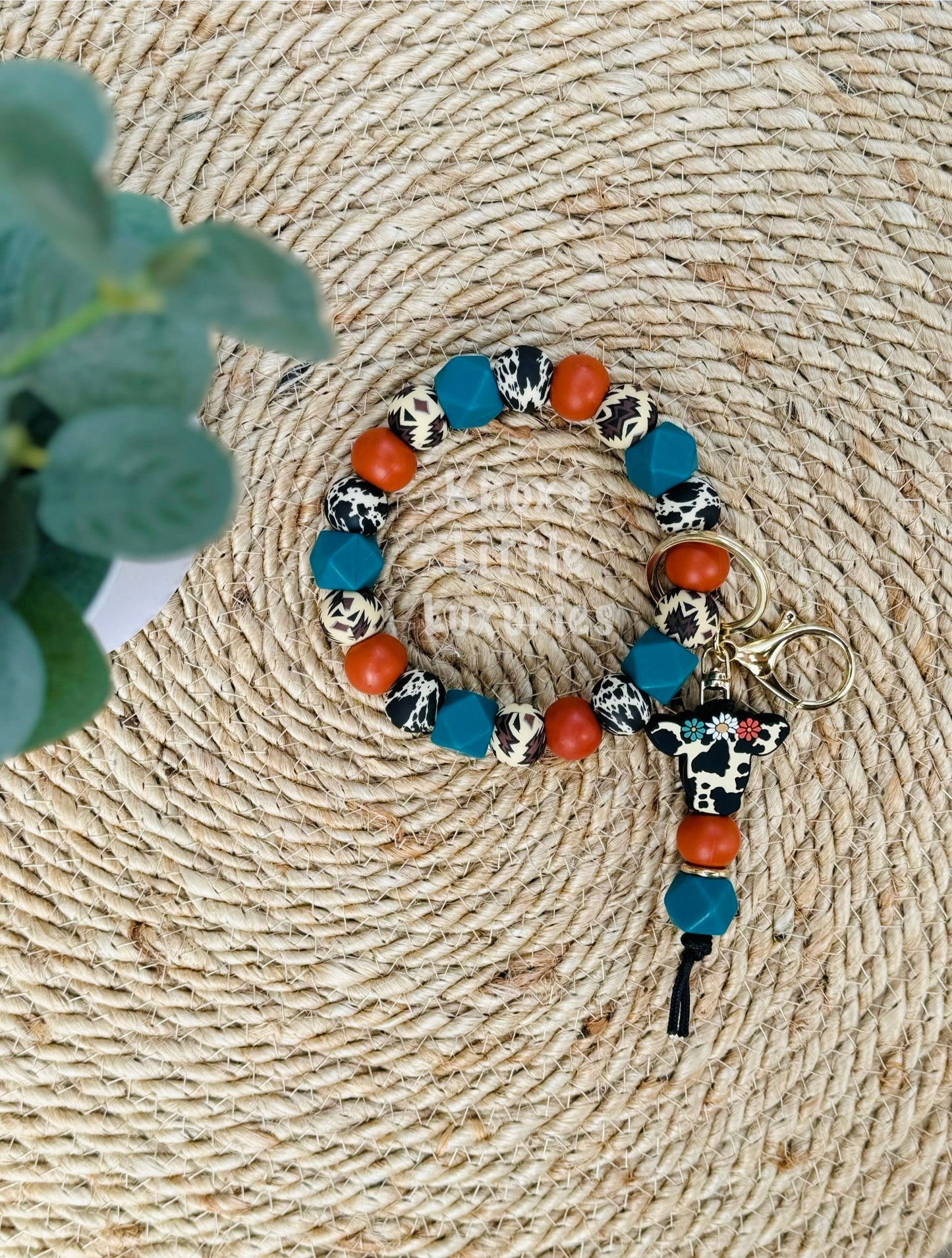 Western Fall Floral Ollie Wristlet Keychain