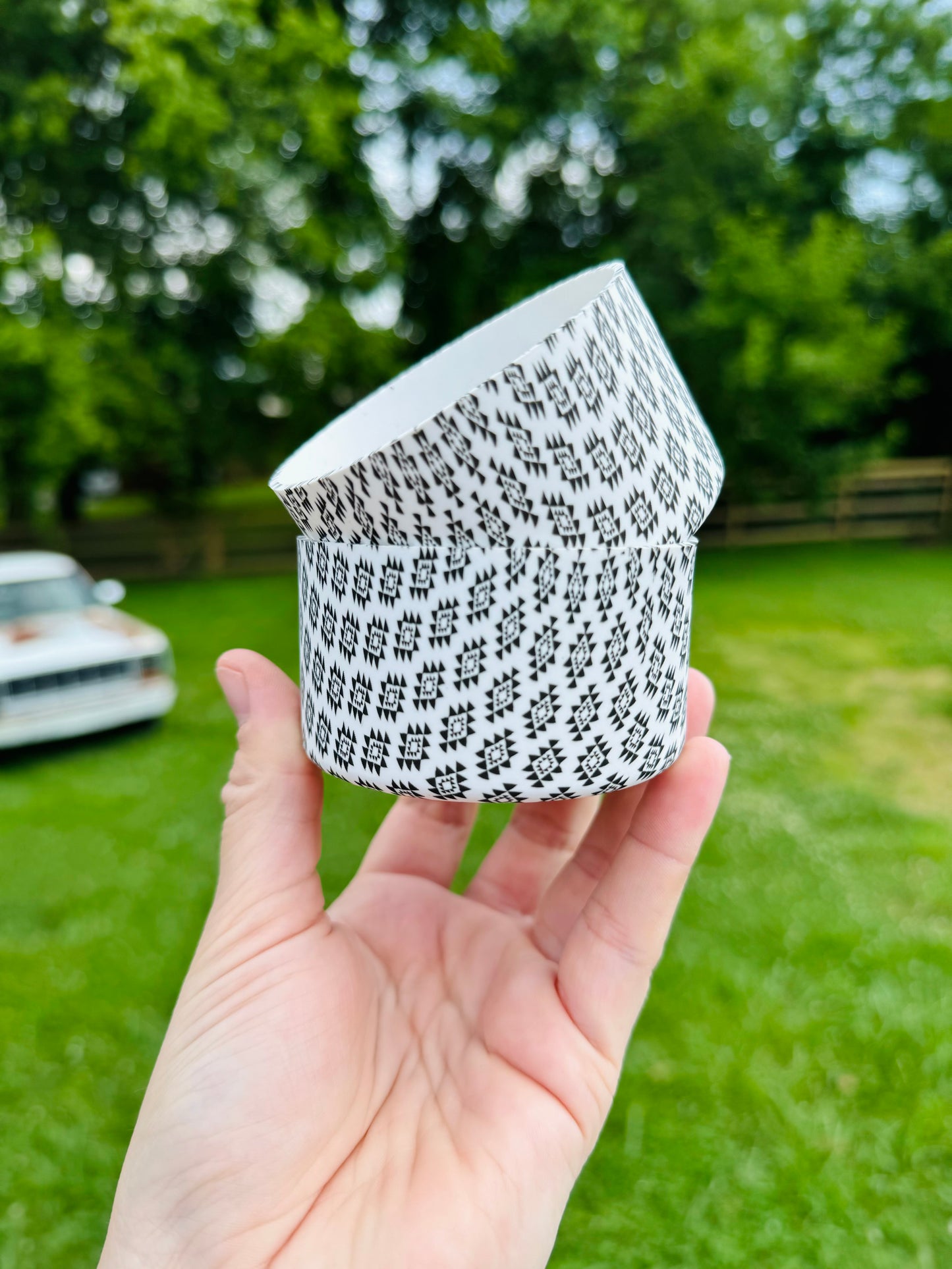 Black & White Aztec Print Tumbler Boot
