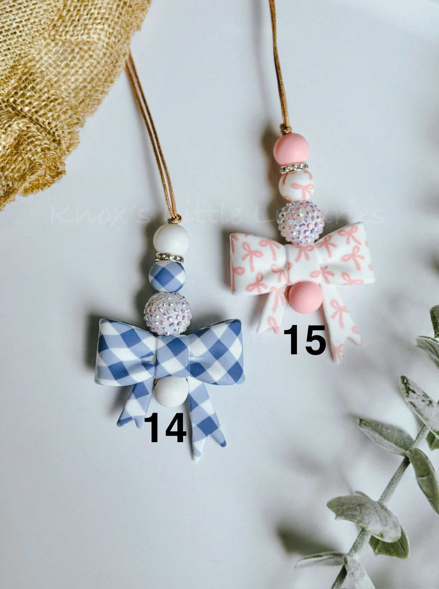 Bow Rear View Mirror Charm