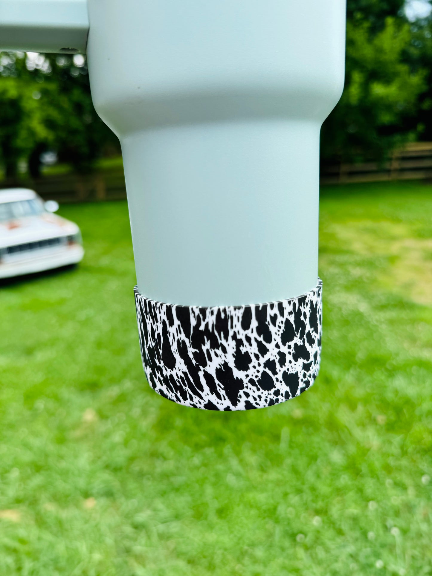 Black & White Cow Print Tumbler Boot