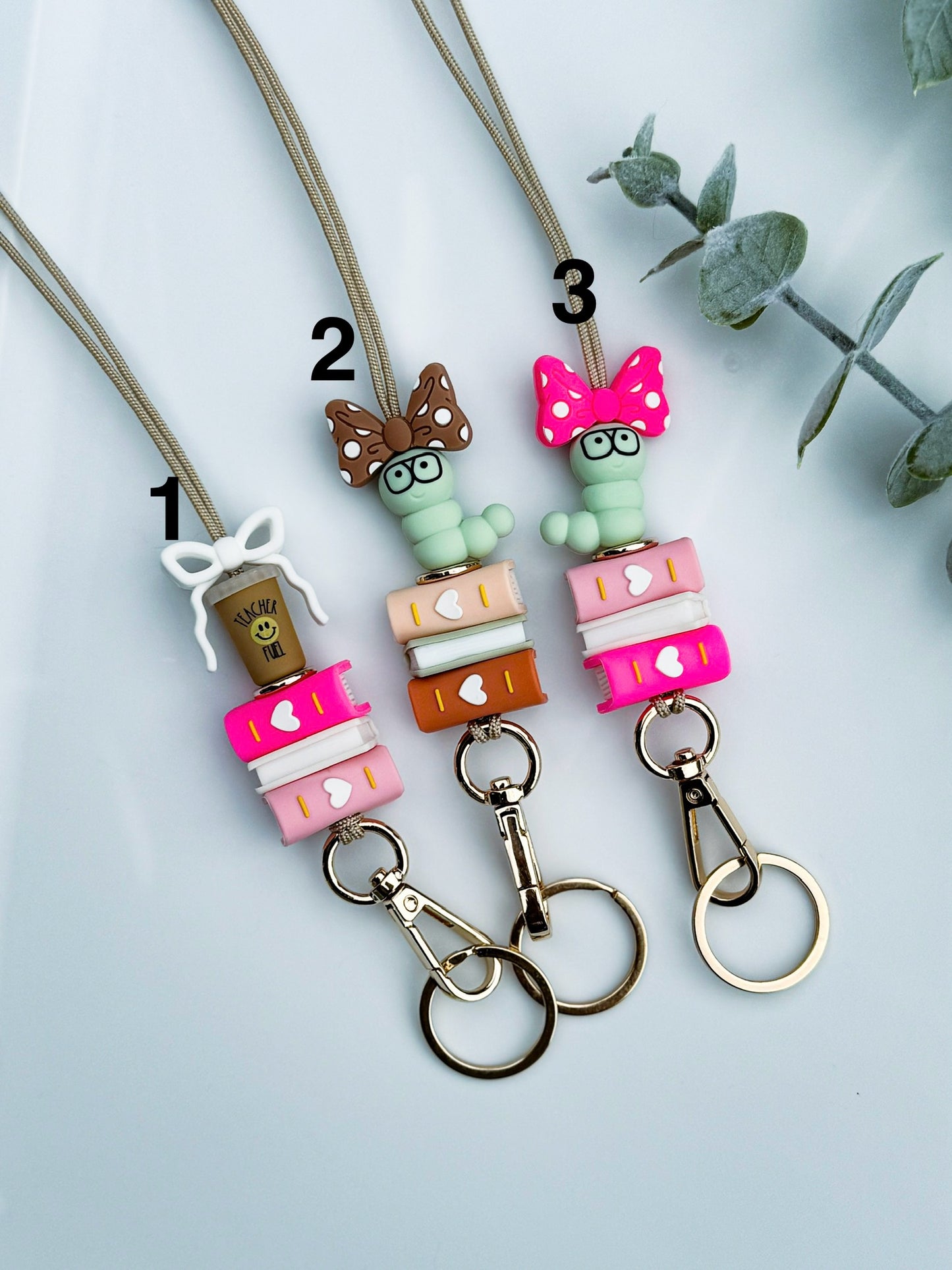 Teacher Lanyard With Bookworms or Mug