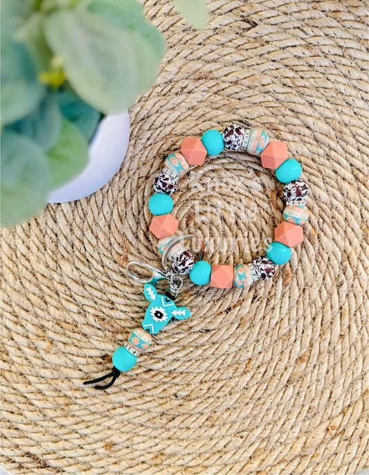 Boho Aztec Wristlet Keychain