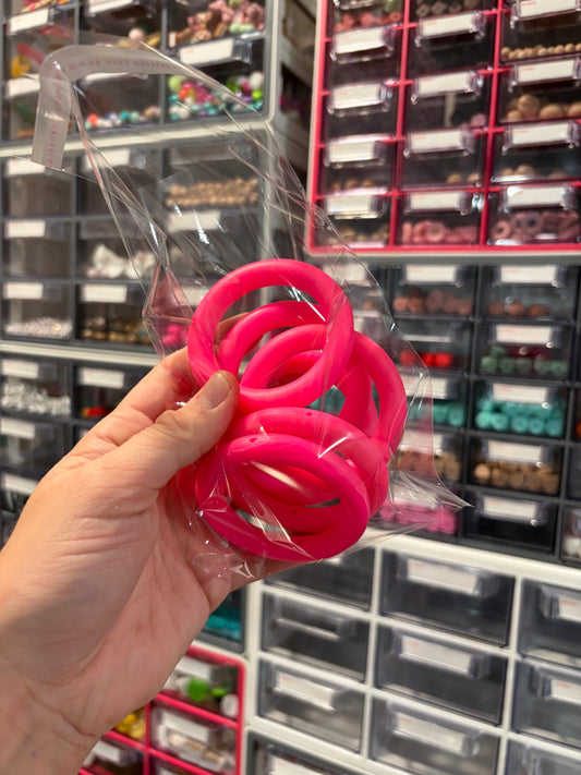 Hot pink 65mm rings