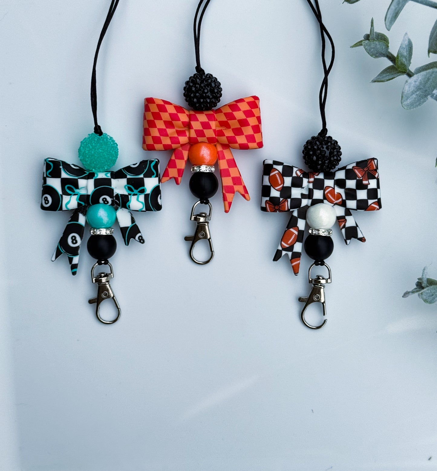 Checkered Bow Freshie Hanger