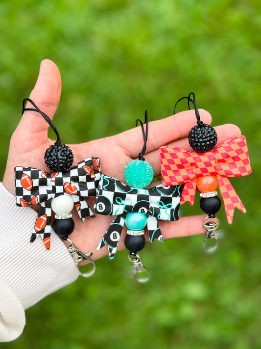 Checkered Bow Freshie Hanger