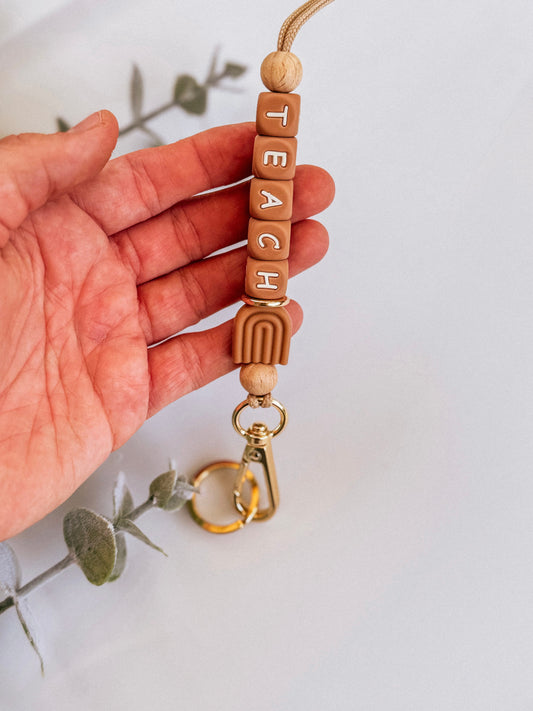 Boho Arch Rainbow Teach Lanyard
